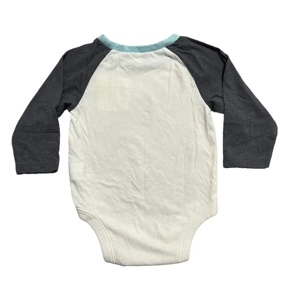 Old Navy 6-12m Long Sleeved Raglan Bodysuit Onesie
